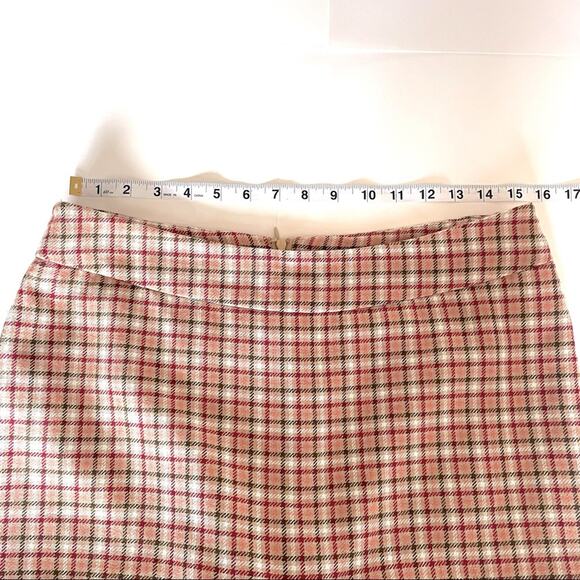 1970s UK-Inspired Plaid Trench Coat & Flounce Skirt Set Belted 2-Piece Gingham - Picture 6 of 16